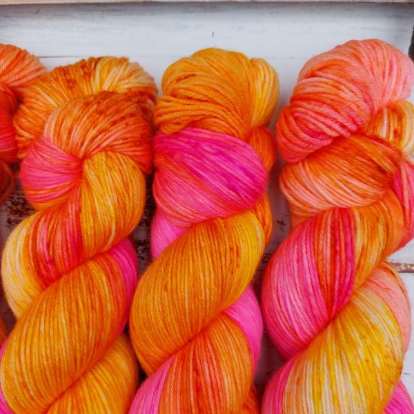Merino-Sockenwolle Hightwist Feuerfrucht 100g (4-fädig) Bild 2