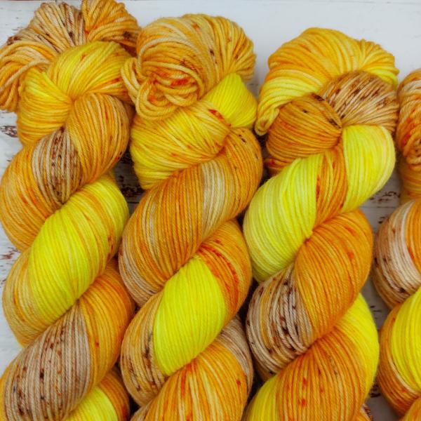 Merino-Sockenwolle Hightwist Safranzunder 100g (4-fädig) Bild 2
